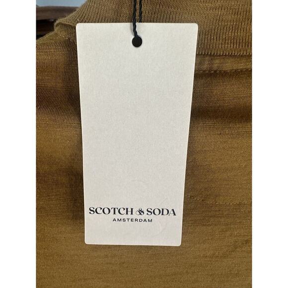 Scotch & Soda Men’s Short Sleeve Polo Shirt Large Golden Rust Yellow Brown - Picture 8 of 10